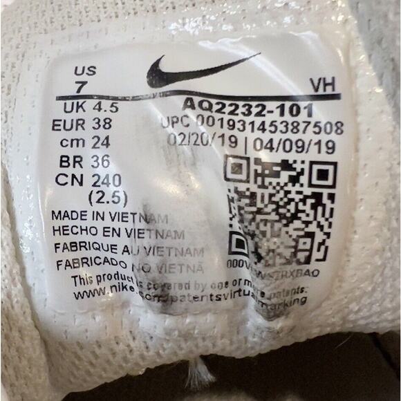 Nike Ebernon Low White Woman’s Size 7 - Picture 9 of 9